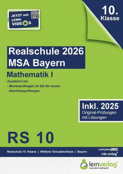 Produktbild: Original-Pr&uuml;fungen Realschulabschluss Bayern 2026 Mathematik I