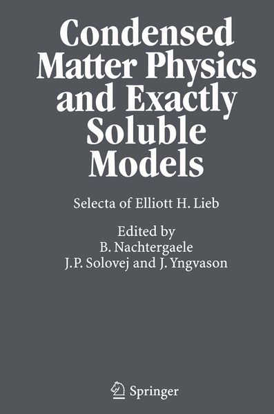 Produktbild: Condensed Matter Physics and Exactly Soluble Models