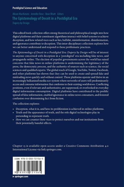 Produktbild: The Epistemology of Deceit in a Postdigital Era