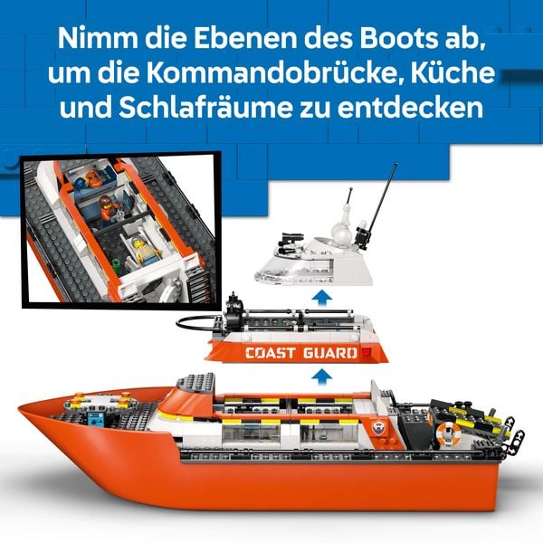 Produktbild: LEGO City 60504 Rettungsboot der K&uuml;stenwache mit Hubschrauber, Spielzeug