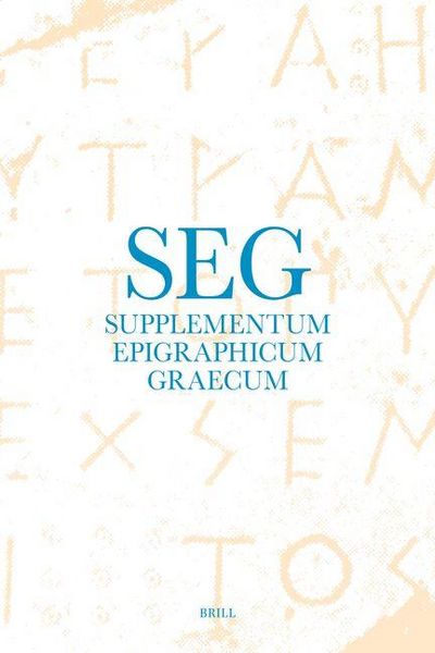 Produktbild: Supplementum Epigraphicum Graecum, Volume LXVIII (2018)