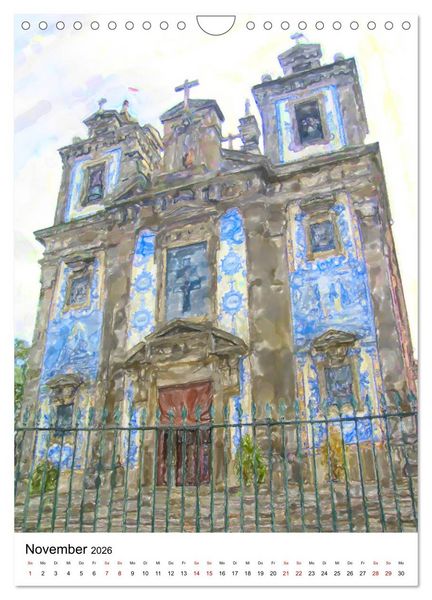 Produktbild: Porto - Stadtansichten in Aquarell (Wandkalender 2026 DIN A4 hoch), CALVENDO Monatskalender