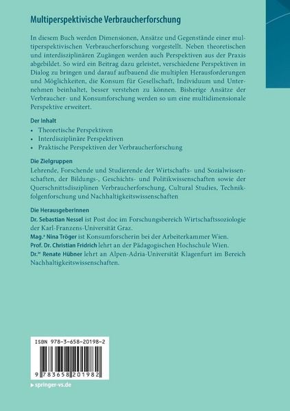 Produktbild: Multiperspektivische Verbraucherforschung