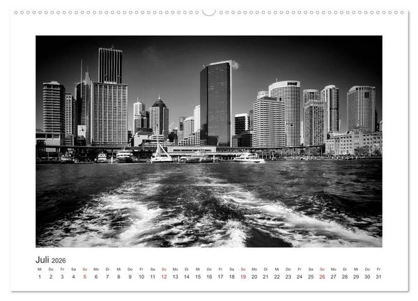 Produktbild: SYDNEY Monochrom (Wandkalender 2026 DIN A2 quer), CALVENDO Monatskalender