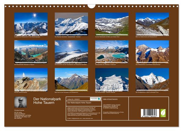 Produktbild: Der Nationalpark Hohe Tauern (Wandkalender 2026 DIN A3 quer), CALVENDO Monatskalender