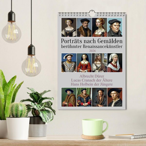 Produktbild: Portr&auml;ts nach Gem&auml;lden ber&uuml;hmter Renaissancek&uuml;nstler (Wandkalender 2026 DIN A4 hoch), CALVENDO Monatskalender