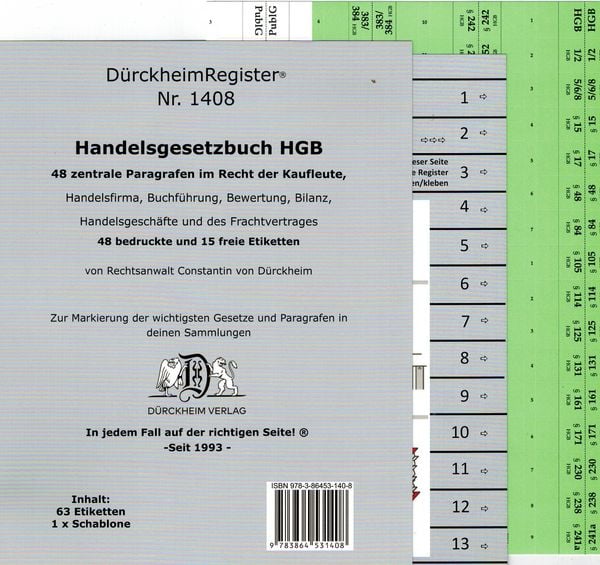 Produktbild: D&uuml;rckheimRegister&reg; HGB im dtv OHNE Stichworte