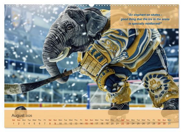 Produktbild: The most charming ice hockey animals in action (Wall Calendar 2026 DIN A2 landscape), CALVENDO 12 Month Wall Calendar