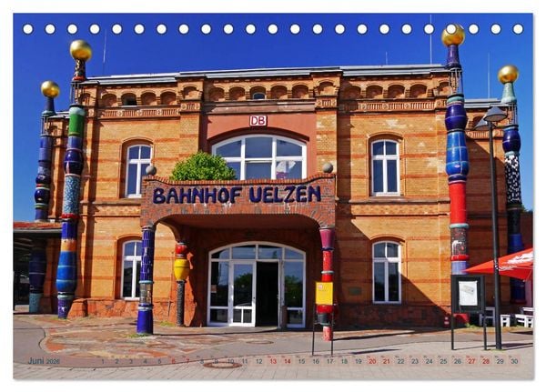Produktbild: Hansestadt Uelzen. Fachwerk, Kunst und ein ber&uuml;hmter Bahnhof (Tischkalender 2026 DIN A5 quer), CALVENDO Monatskalender