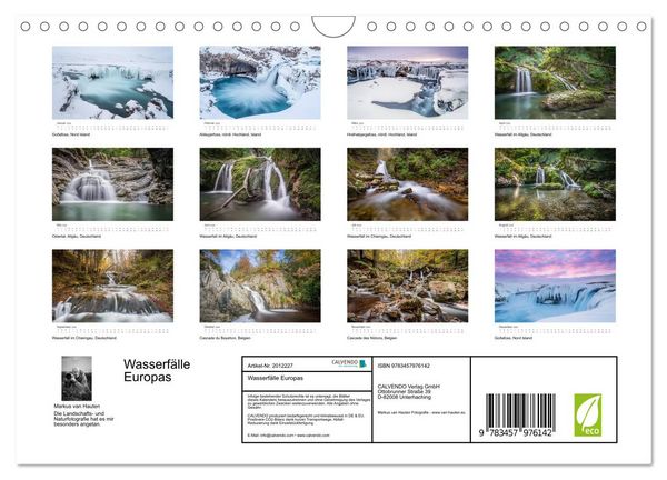 Produktbild: Wasserf&auml;lle Europas (Wandkalender 2026 DIN A4 quer), CALVENDO Monatskalender