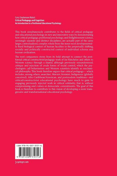 Produktbild: Critical Pedagogy and Cognition