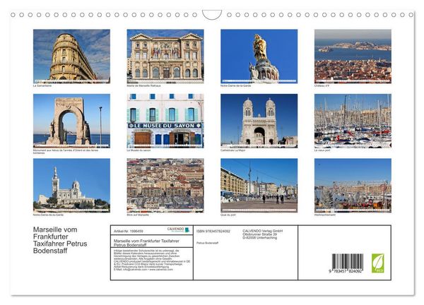 Produktbild: Marseille vom Frankfurter Taxifahrer Petrus Bodenstaff (Wandkalender 2026 DIN A3 quer), CALVENDO Monatskalender
