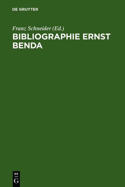 Produktbild: Bibliographie Ernst Benda