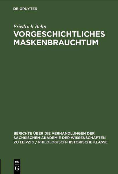 Produktbild: Vorgeschichtliches Maskenbrauchtum