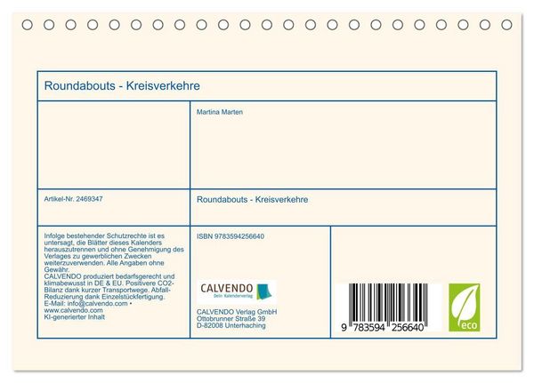 Produktbild: Roundabouts - Kreisverkehre (Tischkalender 2027 DIN A5 quer), CALVENDO Monatskalender