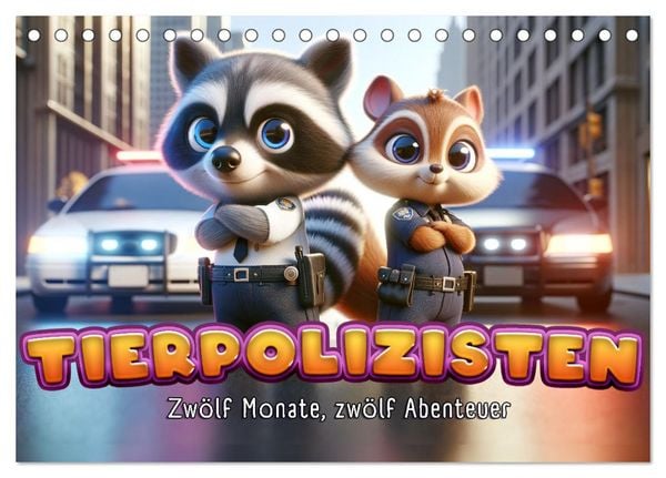 Produktbild: Tierpolizisten - Zw&ouml;lf Monate, zw&ouml;lf Abenteuer (Tischkalender 2026 DIN A5 quer), CALVENDO Monatskalender