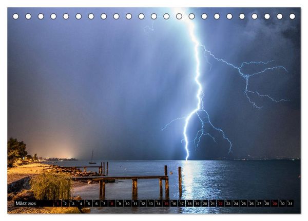 Produktbild: Blitz & Donner (Tischkalender 2026 DIN A5 quer), CALVENDO Monatskalender