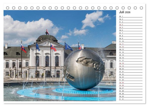 Produktbild: Ein Wochenende in Bratislava (Tischkalender 2026 DIN A5 quer), CALVENDO Monatskalender