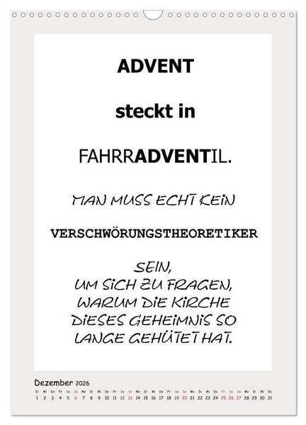 Produktbild: Spr&uuml;chekalender. Witziges f&uuml;rs B&uuml;ro (Wandkalender 2026 DIN A3 hoch), CALVENDO Monatskalender