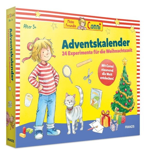 FRANZIS 67207 - Meine Freundin Conni Adventskalender, 24 Experimente für die Weihnachtszeit, für Kinder ab 5 Jahren