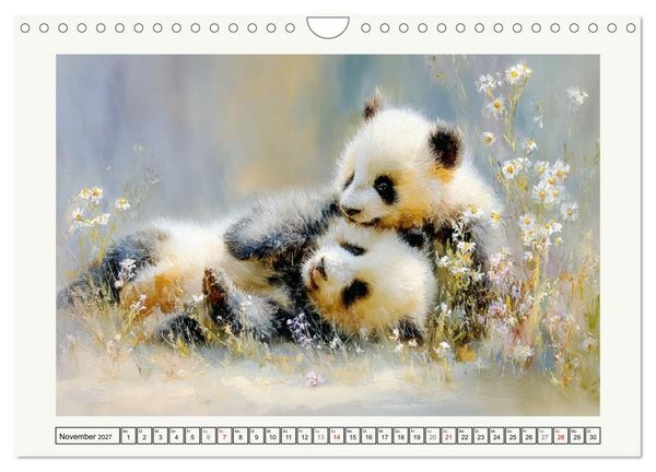 Produktbild: Pandas. Gl&uuml;cksmomente im Reich der B&auml;ren (Wandkalender 2027 DIN A4 quer), CALVENDO Monatskalender