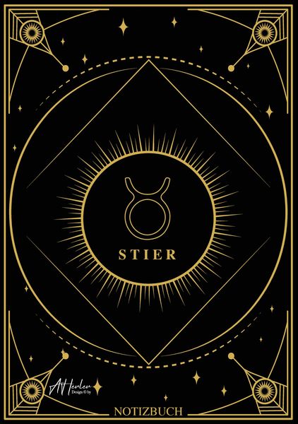 Produktbild: Edles Notizbuch Sternzeichen Stier | Designed by Alfred Herler
