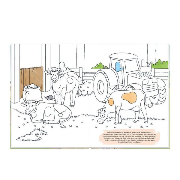 Produktbild: TR&Ouml;TSCH - Malbuch Bauernhof Mal- und Spielspa&szlig; |Malbuch mit Spielzeug-Traktor und Anh&auml;nger | Ab 3 Jahren
