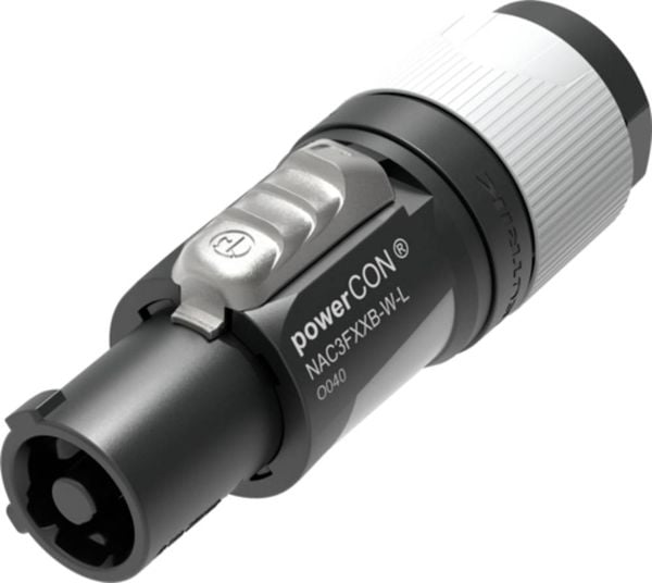 Produktbild: Neutrik NAC3FXXB-W-L Netz-Steckverbinder powerCON Buchse, gerade Gesamtpolzahl: 2 + PE 16 A Grau 1 St.
