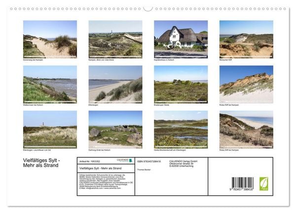 Produktbild: Vielf&auml;ltiges Sylt - Mehr als Strand (hochwertiger Premium Wandkalender 2026 DIN A2 quer), Kunstdruck in Hochglanz