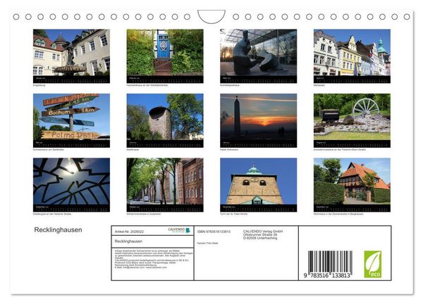 Produktbild: Recklinghausen (Wandkalender 2026 DIN A4 quer), CALVENDO Monatskalender