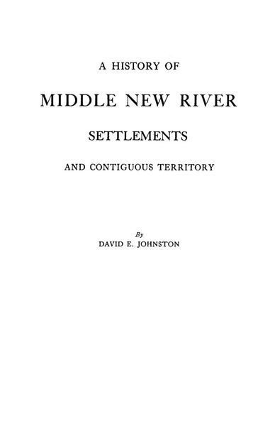 Produktbild: History of Middle New River Settlements
