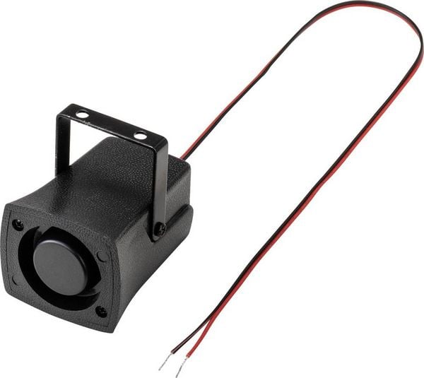 Produktbild: TRU COMPONENTS TC-9202104 Piezo-Signalgeber Ger&auml;usch-Entwicklung: 105 dB Spannung: 12 V/DC Sirenenton 1 St.