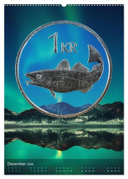 Produktbild: M&uuml;nzen - Geld aus aller Welt (hochwertiger Premium Wandkalender 2026 DIN A2 hoch), Kunstdruck in Hochglanz