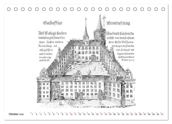 Produktbild: W&uuml;rzburg in alten Bildern (Tischkalender 2026 DIN A5 quer), CALVENDO Monatskalender