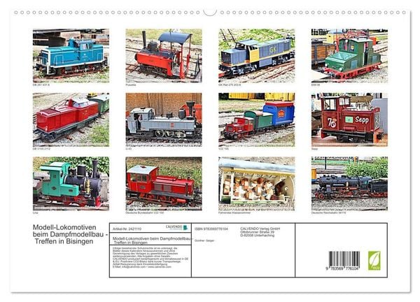 Produktbild: Modell-Lokomotiven beim Dampfmodellbau - Treffen in Bisingen (hochwertiger Premium Wandkalender 2027 DIN A2 quer), Kunstdruck in Hochglanz
