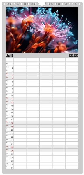 Produktbild: Familienplaner 2026 - Wunderwelt Mikrokosmos mit 5 Spalten (Wandkalender, 21 x 45 cm) CALVENDO