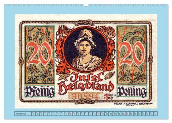 Produktbild: Gru&szlig; aus Helgoland (hochwertiger Premium Wandkalender 2026 DIN A2 quer), Kunstdruck in Hochglanz