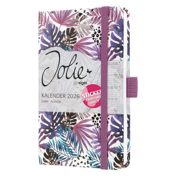 Produktbild: SIGEL J6354 Wochenkalender Jolie 2026, ca. A6, lila, beere, blau