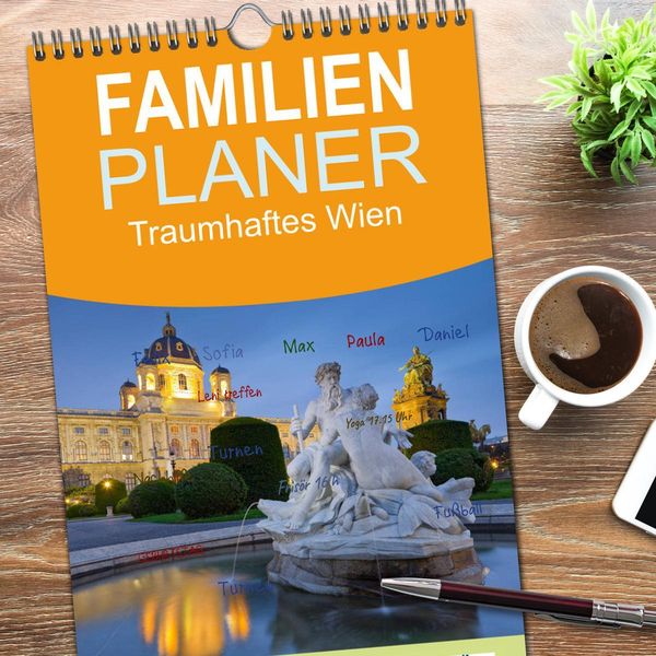 Produktbild: Familienplaner 2026 - Traumhaftes Wien mit 5 Spalten (Wandkalender, 21 x 45 cm) CALVENDO