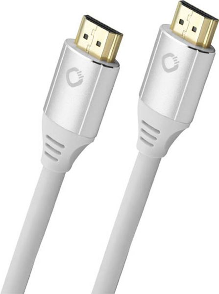 Oehlbach HDMI Anschlusskabel HDMI-A Stecker, HDMI-A Stecker 3.00 m Weiß D1C92494 8K UHD, vergoldete Steckkontakte HDMI-K