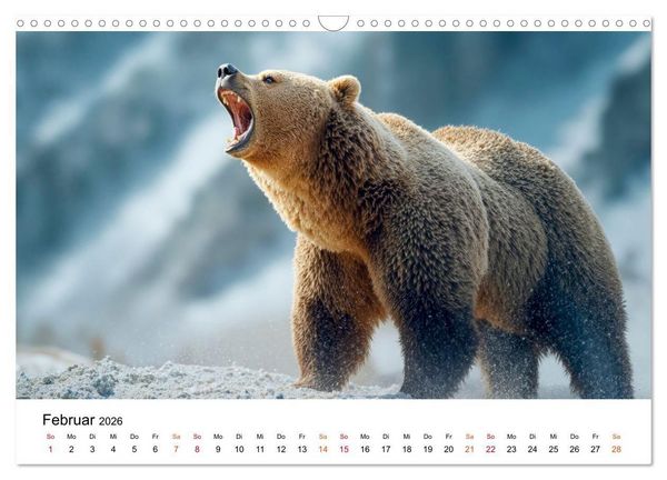 Produktbild: B&auml;ren - Die Macht der Natur (Wandkalender 2026 DIN A3 quer), CALVENDO Monatskalender