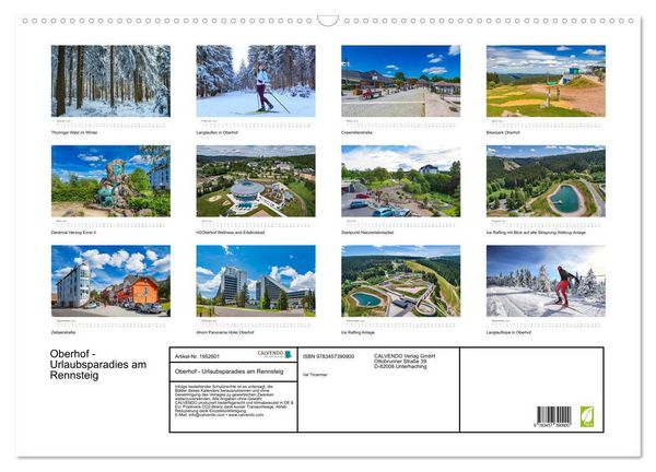 Produktbild: Oberhof - Urlaubsparadies am Rennsteig (Wandkalender 2026 DIN A2 quer), CALVENDO Monatskalender