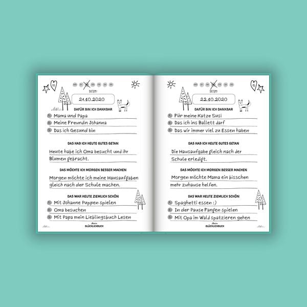 Produktbild: Mein kleines Glücklichbuch | Dankbarkeitstagebuch für Kinder | 3 Minuten Tagebuch für Kinder