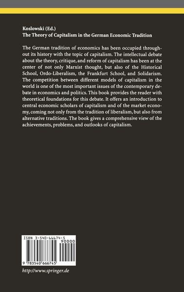 Produktbild: The Theory of Capitalism in the German Economic Tradition