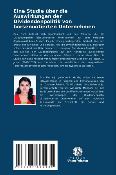 Produktbild: Eine Studie &uuml;ber die Auswirkungen der Dividendenpolitik von b&ouml;rsennotierten Unternehmen