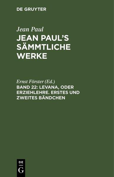 Produktbild: Levana, oder Erziehlehre. Erstes und zweites B&auml;ndchen