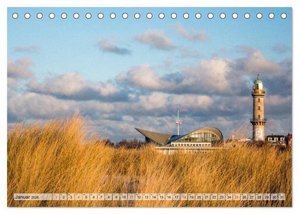 Produktbild: Hansestadt Rostock Historischer Stadtkern bis Warnem&uuml;nde (Tischkalender 2026 DIN A5 quer), CALVENDO Monatskalender