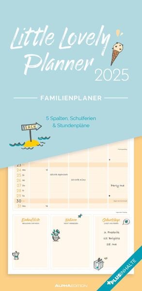 Little Lovely Planner 2025 Familienplaner - Familien-Timer - Termin-Planer - Kinder-Kalender - Familien-Kalender - 22x45