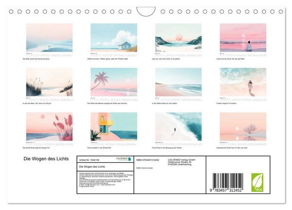Produktbild: Die Wogen des Lichts (Wandkalender 2026 DIN A4 quer), CALVENDO Monatskalender
