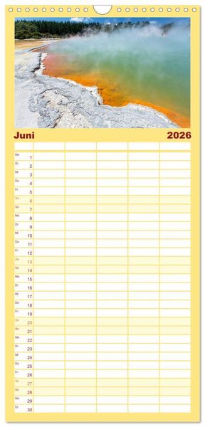 Produktbild: Familienplaner 2026 - Neuseeland - ein Naturparadies mit 5 Spalten (Wandkalender, 21 x 45 cm) CALVENDO